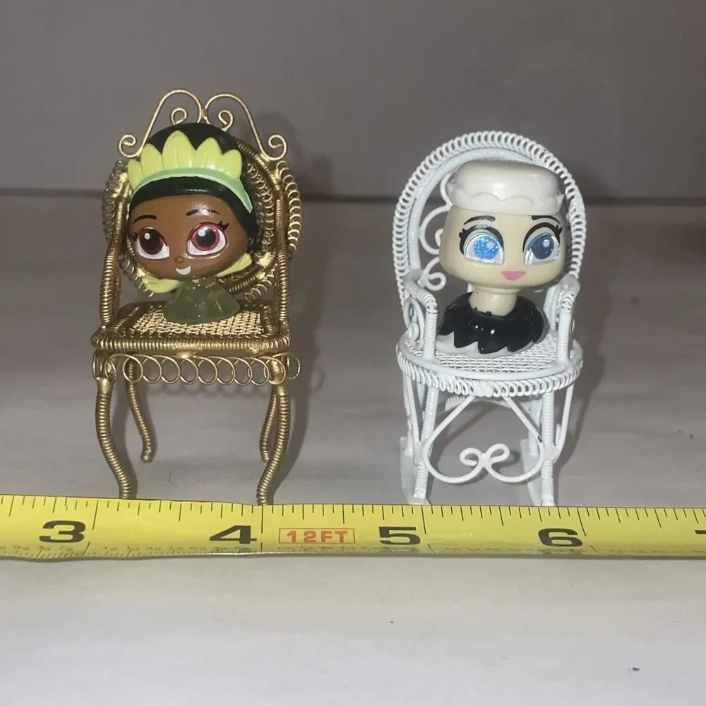1:12 Vintage Metal Doll House Chairs Furniture Rocker Ornate